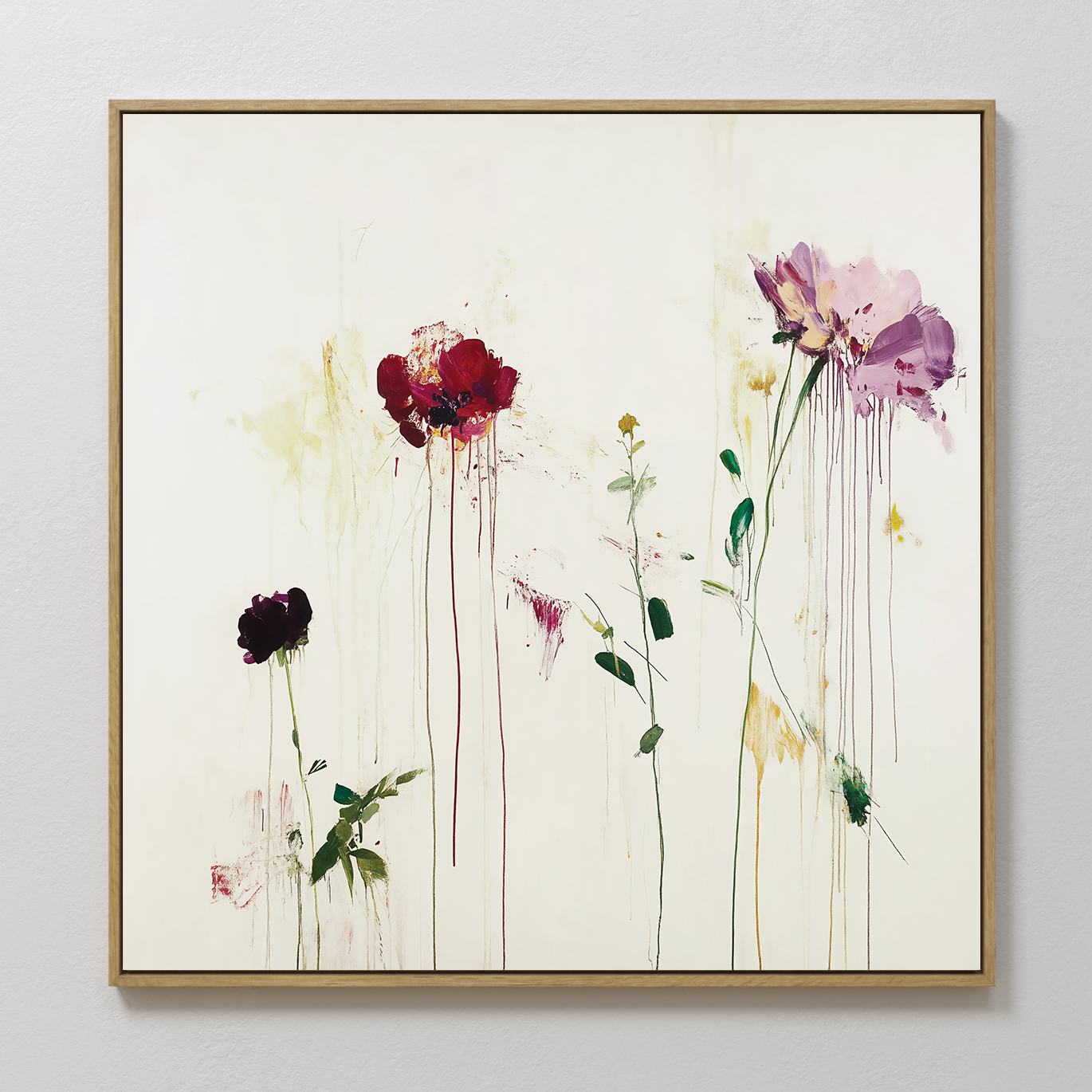 Blush Bloom Organic Abstract Painting Art - Square