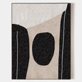 Original hand painted black beige abstract oil painting canvas wall art, nordic scandinavian minimalist elegant luxury modern living ro