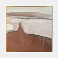Original hand painted terracotta ivory abstract canyon oil painting canvas wall art, nordic scandinavian minimalist elegant luxury mode