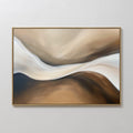 Original hand painted amber cream brown flowing abstract oil painting canvas wall art, nordic scandinavian elegant luxury modern living room home deco