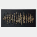 Original hand painted gold black textured abstract oil painting canvas wall art, nordic scandinavian elegant luxury modern living room
