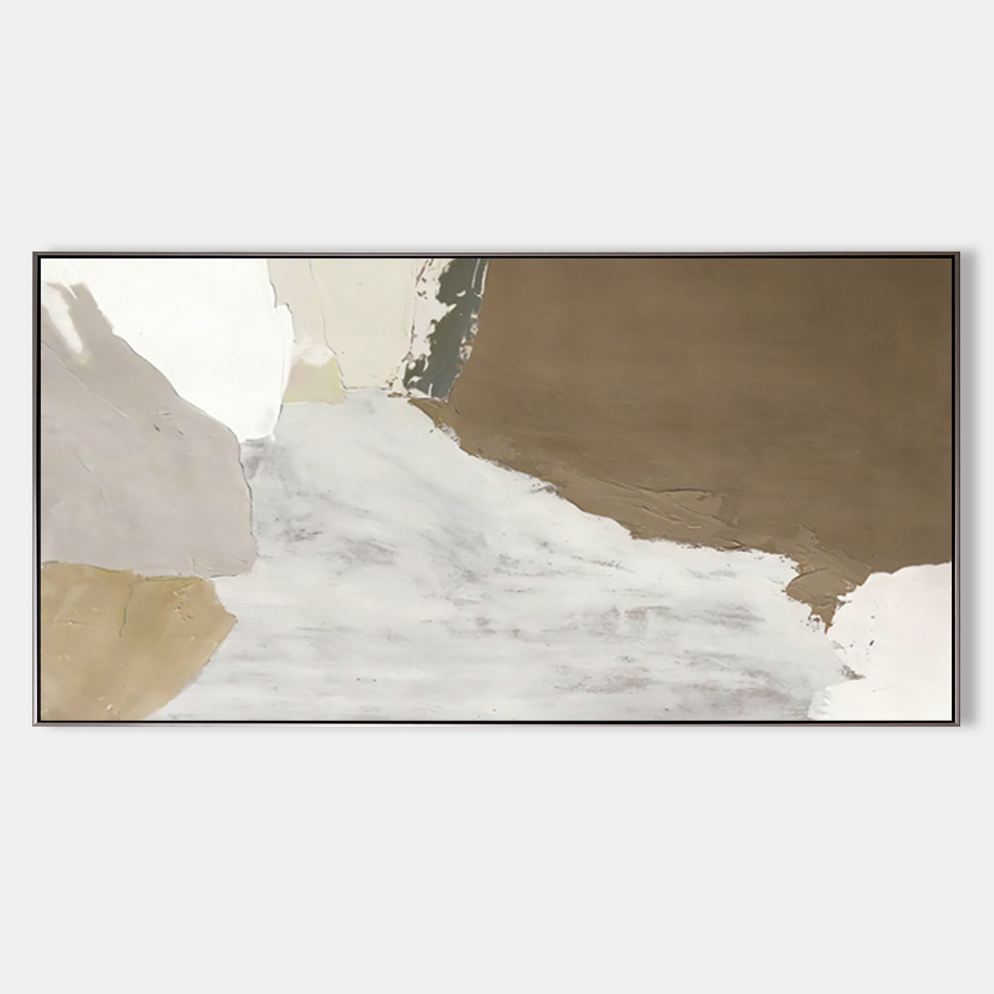Original hand painted warm taupe ivory beige abstract oil painting canvas wall art, nordic scandinavian minimalist elegant luxury moder