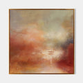 Original hand painted crimson burnt orange abstract oil painting canvas wall art, atmospheric elegant luxury modern scandinavian living