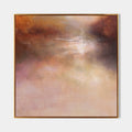 Hand painted original sienna amber blush abstract oil painting canvas wall art, elegant luxury modern nordic scandinavian atmospheric h
