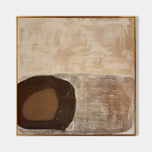 Original hand painted amber espresso abstract oil painting canvas wall art, nordic scandinavian minimalist elegant luxury modern home d
