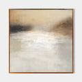 Original hand painted misty grey ivory gold abstract oil painting canvas wall art, nordic scandinavian minimalist elegant luxury modern