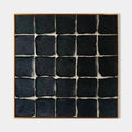 Original hand painted black geometric textured oil painting canvas wall art, nordic scandinavian minimalist elegant luxury modern livin