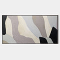 Original hand painted ivory taupe grey abstract oil painting canvas wall art, nordic scandinavian minimalist elegant luxury modern livi