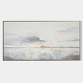 Original hand painted blush pink coastal sunset oil painting canvas wall art, nordic scandinavian minimalist elegant luxury modern livi