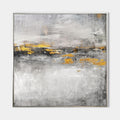 Original hand painted grey gold abstract oil painting canvas wall art, textured nordic scandinavian minimalist elegant luxury modern li