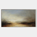 Original hand painted moody abstract landscape oil painting canvas, amber desert tones nordic scandinavian elegant luxury modern living