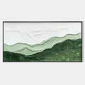 Original hand painted sage green abstract mountain landscape oil painting canvas wall art, nordic scandinavian minimalist elegant luxur