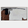 Original hand painted sienna brown black white abstract oil painting canvas wall art, nordic scandinavian minimalist elegant luxury mod