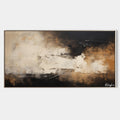 Original hand painted black amber ivory textured abstract oil painting canvas wall art, nordic scandinavian elegant luxury modern livin