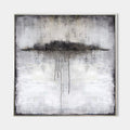 Original hand painted charcoal grey abstract oil painting canvas, dark cloud drip texture, minimalist nordic scandinavian elegant luxur