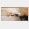 Original hand painted amber beige charcoal abstract oil painting canvas wall art, nordic scandinavian elegant luxury modern living room