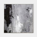 Original hand painted black grey white abstract oil painting canvas wall art, nordic scandinavian minimalist elegant luxury modern livi
