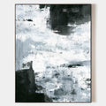 Original hand painted black white grey textured abstract oil painting canvas wall art, nordic scandinavian elegant luxury modern home d