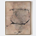 Original hand painted dusty blush abstract oil painting bold black brushstroke canvas wall art nordic scandinavian minimalist elegant l