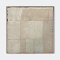 Original hand painted ivory linen geometric abstract oil painting canvas wall art, nordic scandinavian minimalist elegant luxury modern