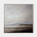 Original hand painted grey taupe coastal landscape oil painting canvas wall art, nordic scandinavian minimalist elegant luxury modern l