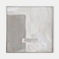 Original hand painted ash grey white geometric abstract oil painting canvas wall art, nordic scandinavian minimalist elegant luxury mod