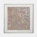 Original hand painted taupe geometric textured oil painting canvas wall art, nordic scandinavian minimalist elegant luxury modern livin