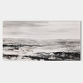 Original hand painted black white grey coastal abstract oil painting canvas wall art, nordic scandinavian minimalist elegant luxury mod