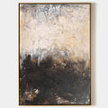 Original hand painted charcoal black ivory gold abstract oil painting canvas wall art, nordic scandinavian elegant luxury modern living