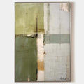 Original hand painted sage green grey abstract oil painting canvas wall art, nordic scandinavian minimalist elegant luxury modern livin