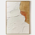 Original hand painted gold white terracotta textured abstract oil painting canvas wall art, nordic scandinavian minimalist elegant luxu