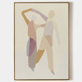 Original hand painted blush abstract dancing figures oil painting canvas wall art, nordic scandinavian minimalist elegant luxury modern