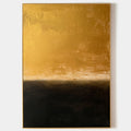 Original hand painted gold black abstract oil painting canvas wall art, nordic scandinavian minimalist elegant luxury modern living roo