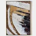 Original hand painted amber gold brown abstract oil painting canvas wall art, nordic scandinavian elegant luxury modern living room int