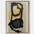 Original hand painted black gold abstract oil painting canvas wall art, bold brushstrokes textured grey nordic scandinavian elegant lux