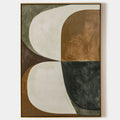 Original hand painted amber ivory dark green organic abstract oil painting canvas wall art, nordic scandinavian elegant luxury modern l