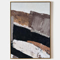 Original hand painted sienna black white abstract oil painting canvas wall art, nordic scandinavian minimalist elegant luxury modern ho