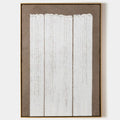 Original hand painted white textured vertical columns abstract oil painting canvas wall art, nordic scandinavian minimalist elegant lux