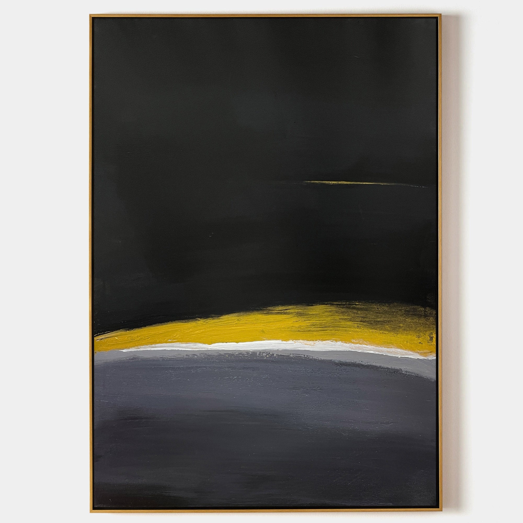 Original hand painted black gold grey abstract oil painting canvas wall art, nordic scandinavian minimalist elegant luxury modern livin