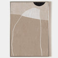 Original hand painted beige sand ivory black organic abstract oil painting canvas wall art nordic scandinavian minimalist elegant luxur