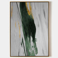 Original hand painted emerald green gold abstract oil painting canvas wall art, nordic scandinavian elegant luxury modern living room i