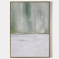 Original hand painted sage green grey abstract oil painting canvas wall art, nordic scandinavian minimalist elegant luxury modern livin