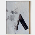 Original hand painted grey abstract oil painting bold dark brushstroke textured canvas wall art nordic scandinavian minimalist elegant