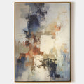 Original hand painted abstract oil painting navy blue burnt sienna amber ivory canvas wall art elegant nordic scandinavian luxury moder