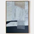 Original hand painted grey navy geometric abstract oil painting canvas wall art, nordic scandinavian minimalist elegant luxury modern h