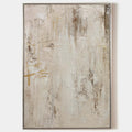 Original hand painted ivory taupe gold textured abstract oil painting canvas wall art, nordic scandinavian minimalist elegant luxury mo
