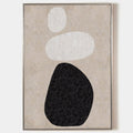 Original hand painted black white organic shapes oil painting canvas wall art, nordic scandinavian minimalist elegant luxury modern hom