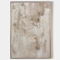 Original hand painted ivory taupe abstract impasto oil painting canvas wall art, nordic scandinavian minimalist elegant luxury modern l