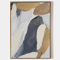 Original hand painted amber navy ivory bold organic abstract oil painting canvas wall art, nordic scandinavian elegant luxury modern li