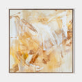 Original hand painted golden ivory abstract oil painting canvas wall art, expressive sienna brushstrokes, elegant luxury modern nordic